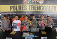 Saat Polres Trenggalek gelar konferensi pers di halaman Polres Trenggalek