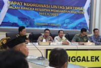 Suasana rapat koordinasi lintas sektor di Rupatama Polres Trenggalek 
