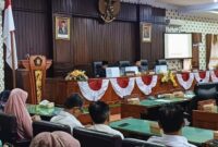 Suasana Rapat Paripurna dengan pembahasan Rancangan Peraturan Daerah (Ranperda) tentang Pertanggungjawaban Pelaksanaan APBD Tahun Anggaran (TA) 2022