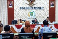 Suasana rapat kerja antara Komisi IV DPRD Trenggalek bersama OPD mitra yakni Badan Penanggulangan Bencana Daerah (BPBD)