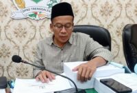 Saat Ketua Komisi III DPRD Trenggalek Pranoto saat di konfirmasi awak media usai pimpin rapat bersama Bappeda dan PUPR
