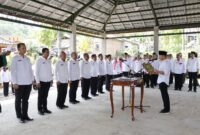 Suasana pelantikan pejabat tinggi pratama di Desa Wisata Gema Kucur, Desa Dongko, Trenggalek