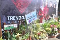 Salah satu contoh karangan bunga hidup yang diletakkan di area Pendopo Manggala Praja Nugraha saat HUT Trenggalek ke-829