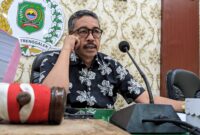 Ketua Pansus III DPRD Trenggalek Sukarodin usai pimpin rapat bersama Tim Asistensi Pemerintah Daerah