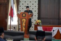 Bupati Trenggalek Mochamad Nur Arifin saat menjelaskan arah Perubahan APBD 2024 saat rapat Paripurna KUA PPAS