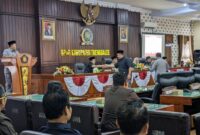 Rapat Paripurna penyampaian Pandangan Umum Fraksi DPRD Trenggalek terhadap APBD Perubahan tahun 2024 ke Bupati Trenggalek