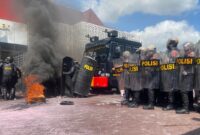 Suasana simulasi Sispamkota yang diadakan Polres Trenggalek yang melibatkan TNI, serta berbagai stakeholder terkait. (Foto : Istimewa)