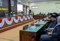 Suasana rapat Paripurna pengesahan susunan keanggotaan fraksi di DPRD Trenggalek masa jabatan 2024-2029.