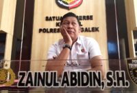Kasatreskrim Polres Trenggalek, AKP Zainul Abidin saat dikonfirmasi awak media di Mako Polres Trenggalek