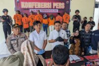 Saat Satresnarkoba Polres Trenggalek gelar pers rilis dihalaman Polres Trenggalek.