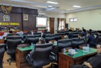 Suasana rapat Paripurna DPRD Trenggalek dengan agenda Pengumuman dan Penetapan Calon Pimpinan DPRD Kabupaten Trenggalek Masa Jabatan Tahun 2024-2029.