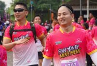 Saat Bupati Trenggalek Mochamad Nur Arifin sampai ke Finish bersama peserta lain. (Foto : Prokopim TGX)