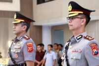 Serah terima jabatan (Sertijab) yang digelar Senin (14/4) di Gedung Mahameru Polda Jatim. (Foto : Humas Polres Trenggalek)