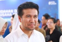 Emil Elestianto Dardak usai hadiri festival Kemudahan dan Perlindungan Usaha Mikro di GOR Gajah Putih Trenggalek, Senin (5/5/2025).