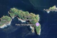 Gambar udara (google map) beberapa pulau yang diperebutkan Kabupaten Trenggalek dan Tulungagung.