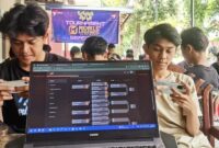 ESI Trenggalek dampingi turnamen Mobile legends di Warkop Panggon Dolan, Kelurahan Ngantru.
