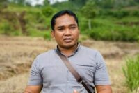 Kepala Desa Ngentrong, Nurhadi Sofwan saat dikonfirmasi awak di lokasi tambang yang jadi polemik
