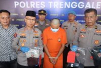 Konferensi pers Polres Trenggalek terhadap pelaku pemukulan guru SMPN 1 Trenggalek.
