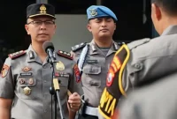 Kapolres Trenggalek AKBP Ridwan Maliki pimpin upacara apel pasukan di Mapolres Trenggalek.