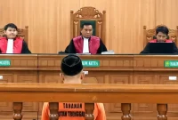 Sidang terdakwa penganiayaan terhadap guru SMPN 1 Trenggalek di Pengadilan Negeri Trenggalek, Kamis (15/01/2025).