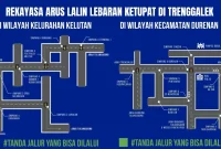 Peta pengalihan arus yang disiapkan Satlantas Polres Trenggalek. (Foto : Humas Polres Trenggalek)