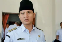 Bupati Trenggalek Mochamad Nur Arifin bicara soal WFH di Trenggalek usai lantik 6 Kepala Dinas di gedung Bhawarasa, Selasa (1/4/2026).