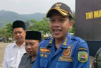 Wakil Bupati Trenggalek, Syah Muhammad Natanegara saat dikonfirmasi usai pimpin upacara pembukaan TMMD ke-128 di Lapangan Lembah Kepuh Desa Sukorejo Kecamatan Gandusari, Rabu (22/4/2026).