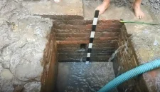 Penampakan struktur bata kuno di Kamulan yang mirip sistem pengelolaan air pada masa lampau. (Foto: Disparbud Trenggalek)