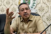 Ketua Pansus III DPRD Trenggalek, Sukarudin saat dikonfirmasi awak media usai pimpin rapat.