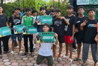 Para pemenang Turnamen Free Fire di Hutan Mangrove Pancer Cengkrong, Desa Karanggandu, Kecamatan Watulimo, Kabupaten Trenggalek.