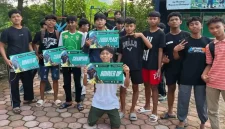 Para pemenang Turnamen Free Fire di Hutan Mangrove Pancer Cengkrong, Desa Karanggandu, Kecamatan Watulimo, Kabupaten Trenggalek.