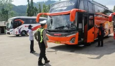 Satlantas Polres Trenggalek gelar ramp check dadakan di Terminal Surodakan. (Humas Polres Trenggalek)