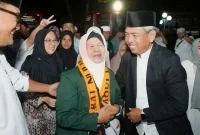 Sekda Trenggalek Edy Soepriyanto sambut kepulangan jamaah haji di Pendopo.