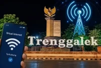 Ilustrasi terjangkaunya sinyal internet di Trenggalek dibuat menggunakan AI