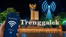 Ilustrasi terjangkaunya sinyal internet di Trenggalek dibuat menggunakan AI