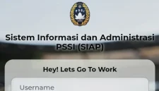 Tampilan depan website SIAP milik PSSI