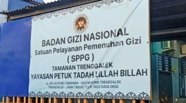 Gerbang SPPG Tamanan yang dikelola oleh Yayasan Petuk Tadah Lillah Billah.