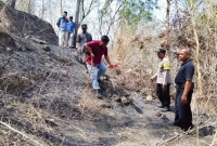 Lokasi lahan di Dusun Pingit Kidul, Desa Gador, Durenan, tempat korban ditemukan meninggal setelah kebakaran.